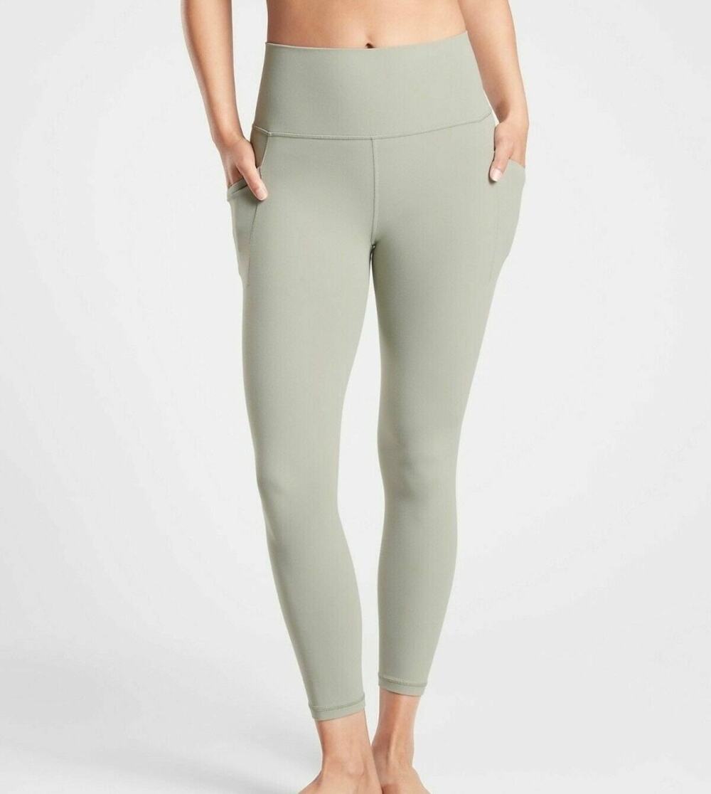 ATHLETA Salutation Stash 7/8 Tight Leggings Sage Green Large L